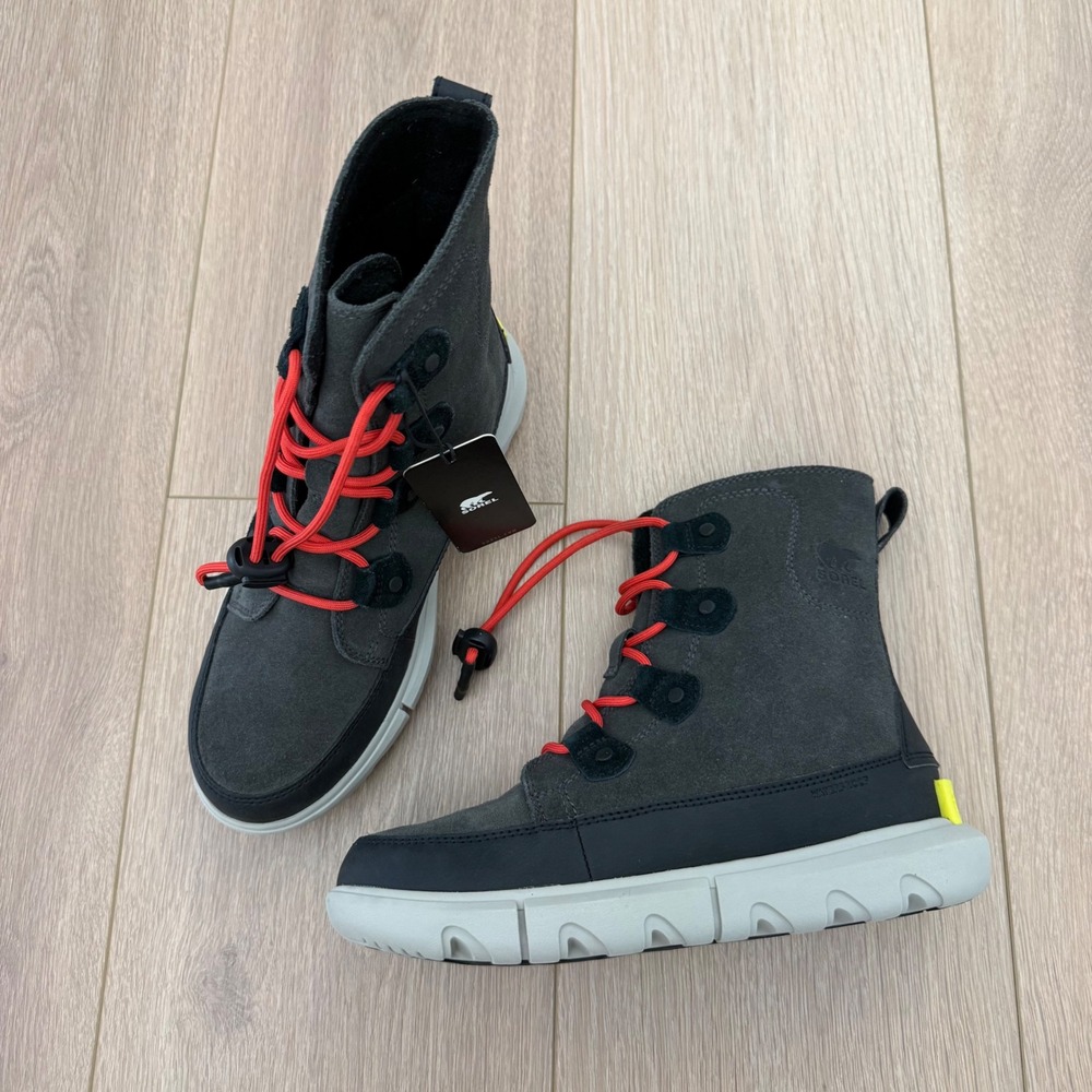 CC Sorel Kinetic Impact NXT Waterproof Boots Quarry Black Red NY4897-093 Youth 4